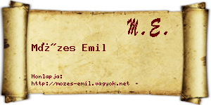 Mózes Emil névjegykártya