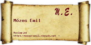 Mózes Emil névjegykártya