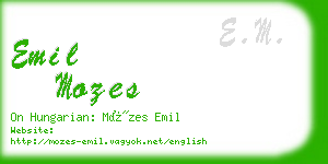 emil mozes business card