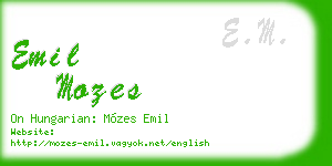 emil mozes business card